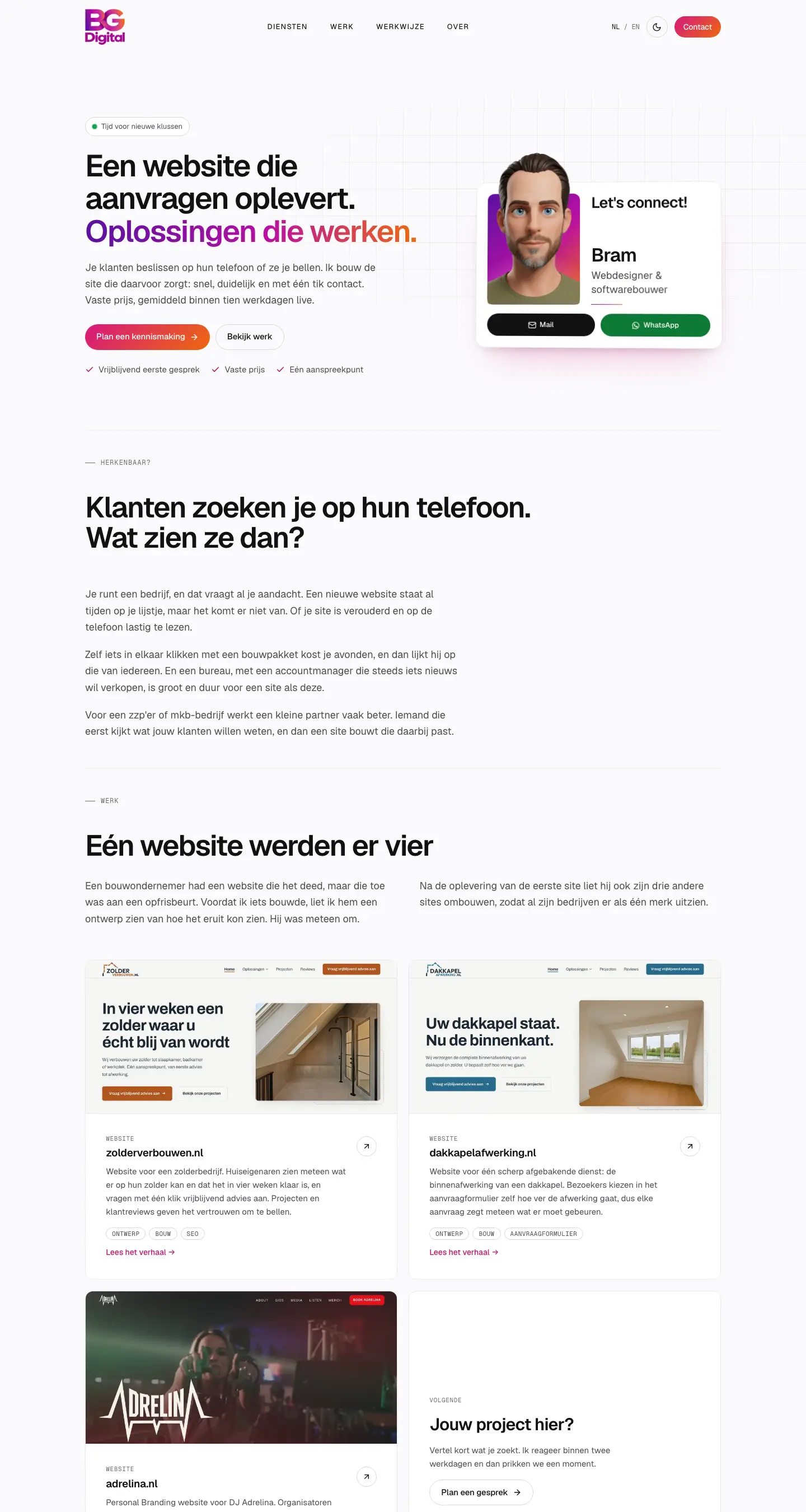 bgdigital.nl op een laptop