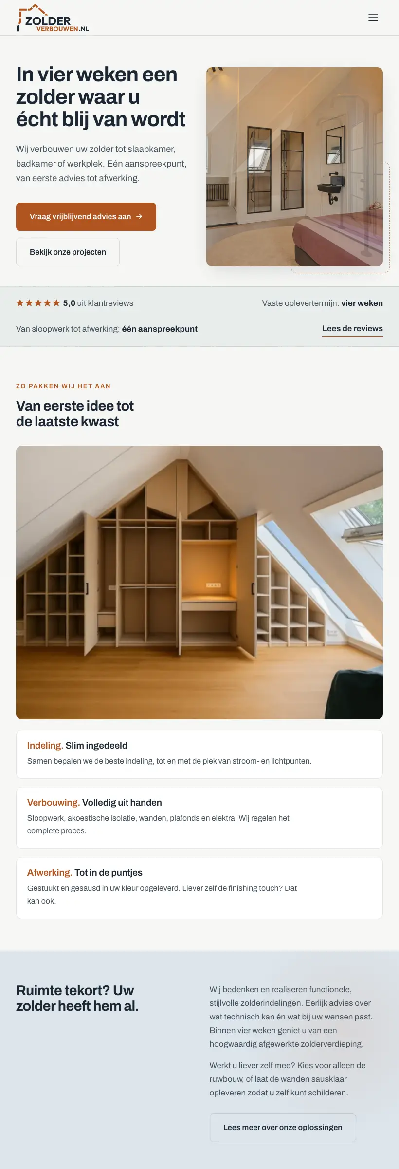 zolderverbouwen.nl op een tablet